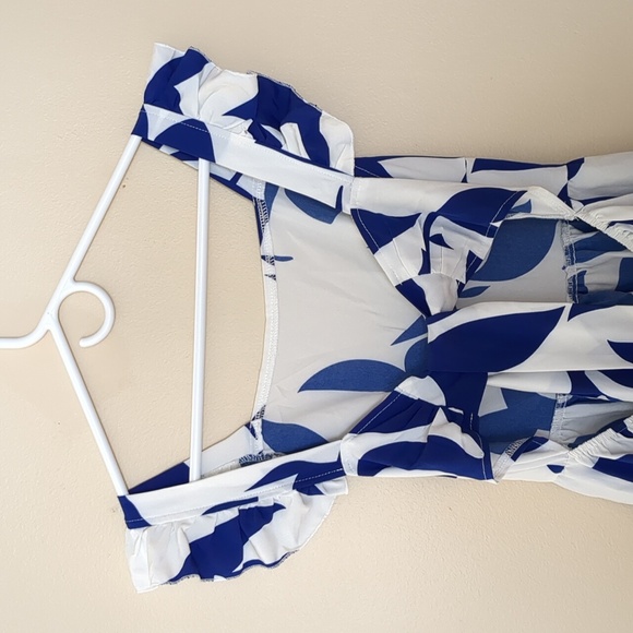 Small Shein Blue and White Dress 4 Sundress Tie in the Back - Picture 4 of 11